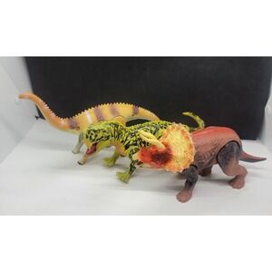 Lot Of 3 Members Mark Posable Dinosaurs Allosaurus Triceratops